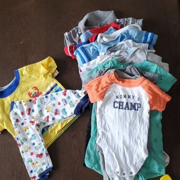 3-6 Months Baby Boy Clothes Clothing ONE PIECE Shirts Tops Long Short Sleeve - Picture 7 of 7